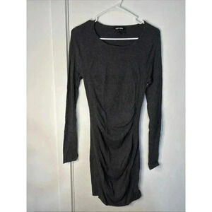 Express‎ Sweater Dress Women S Small Black/Gray Maxi Long Sleeve Knit New